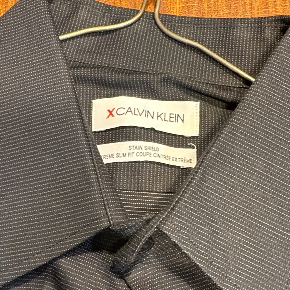 Calvin Klein Pattern Charcoal Dress Shirt - Picture 2 of 5